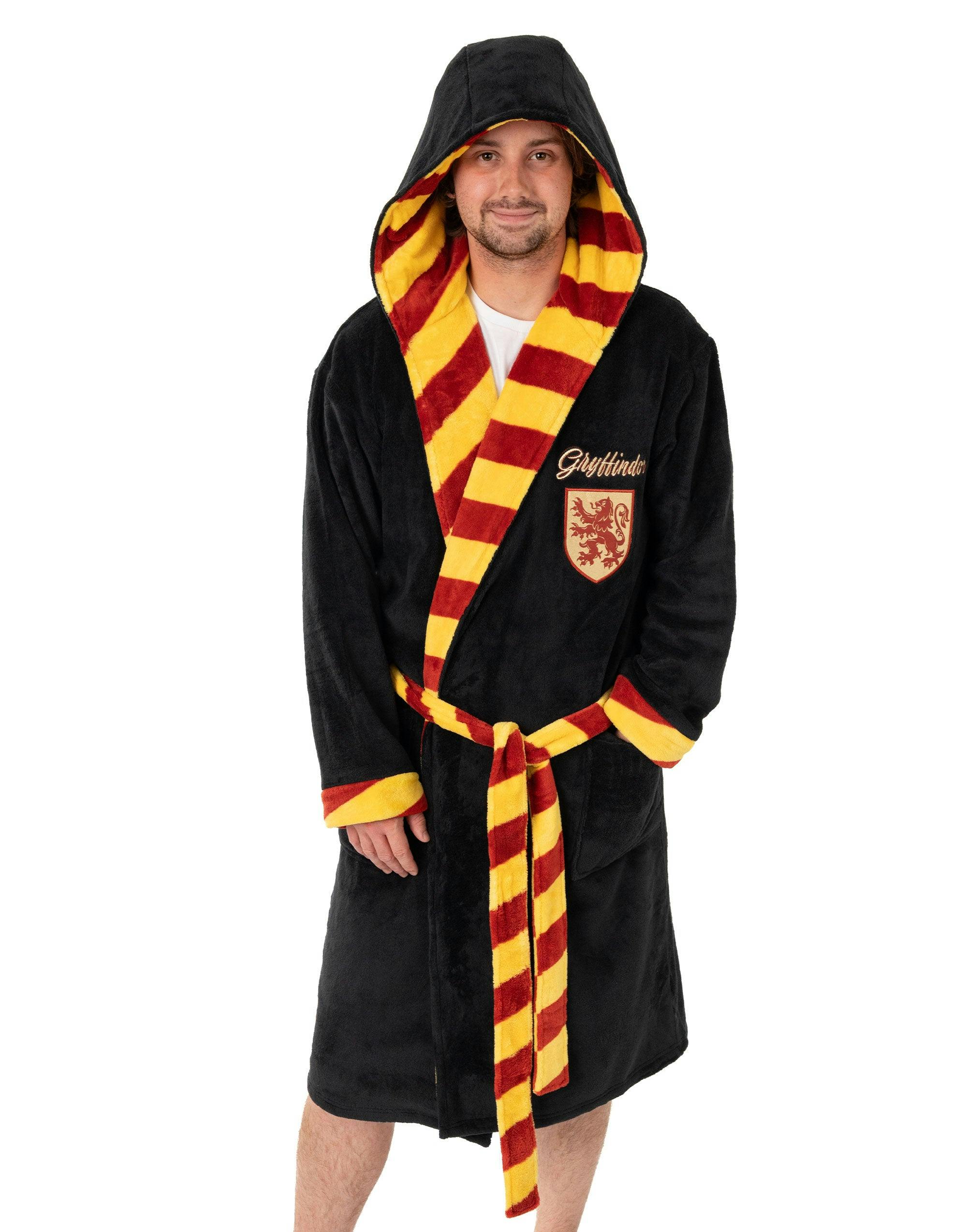 Vanilla Underground Unisex Black Harry Potter Gryffindor Hooded Bathrobe - Small