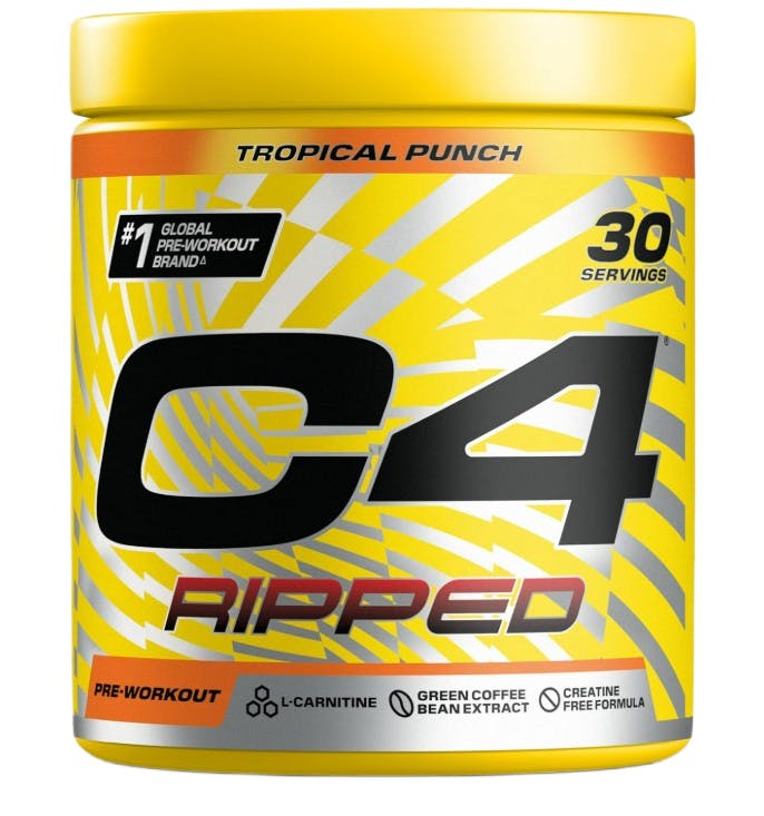 C4 Ripped Pre Workout Powder Tropical Punch 30 Servings | | Zero Sugar Pre Workout with 150mg Caffeine, 500mg L Carnitine, 1600mg Beta Alanine, 200mg Green Coffee Bean Extract - Image 4