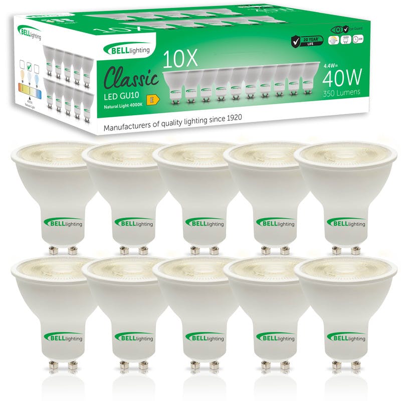 Rackhams Light Gu10 Dimmable Led Spot 4.4W Energy Saving Bulbs - Pack Of 10