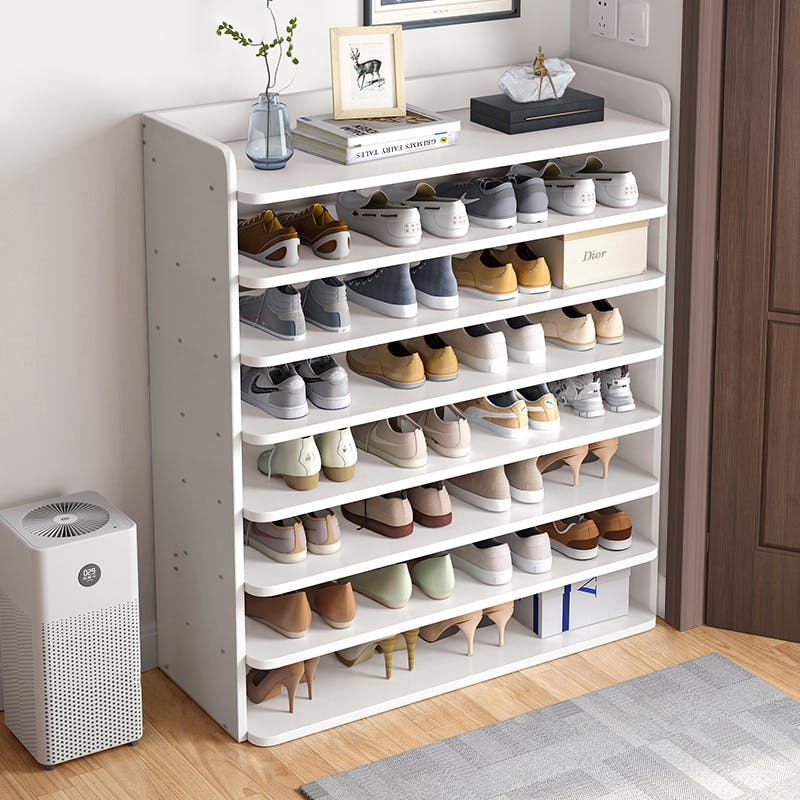 Rackhams White 8-Tier Shoe Rack Shoe Cabinet For Entryway - One Size