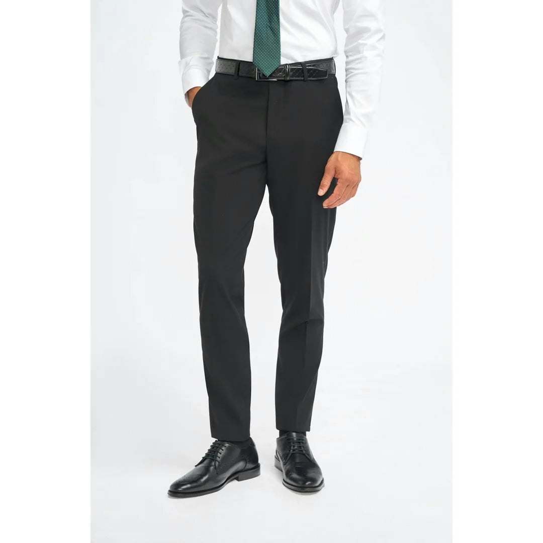 House Of Cavani Men's Black Malibu - Formal Trousers - 46W 32L