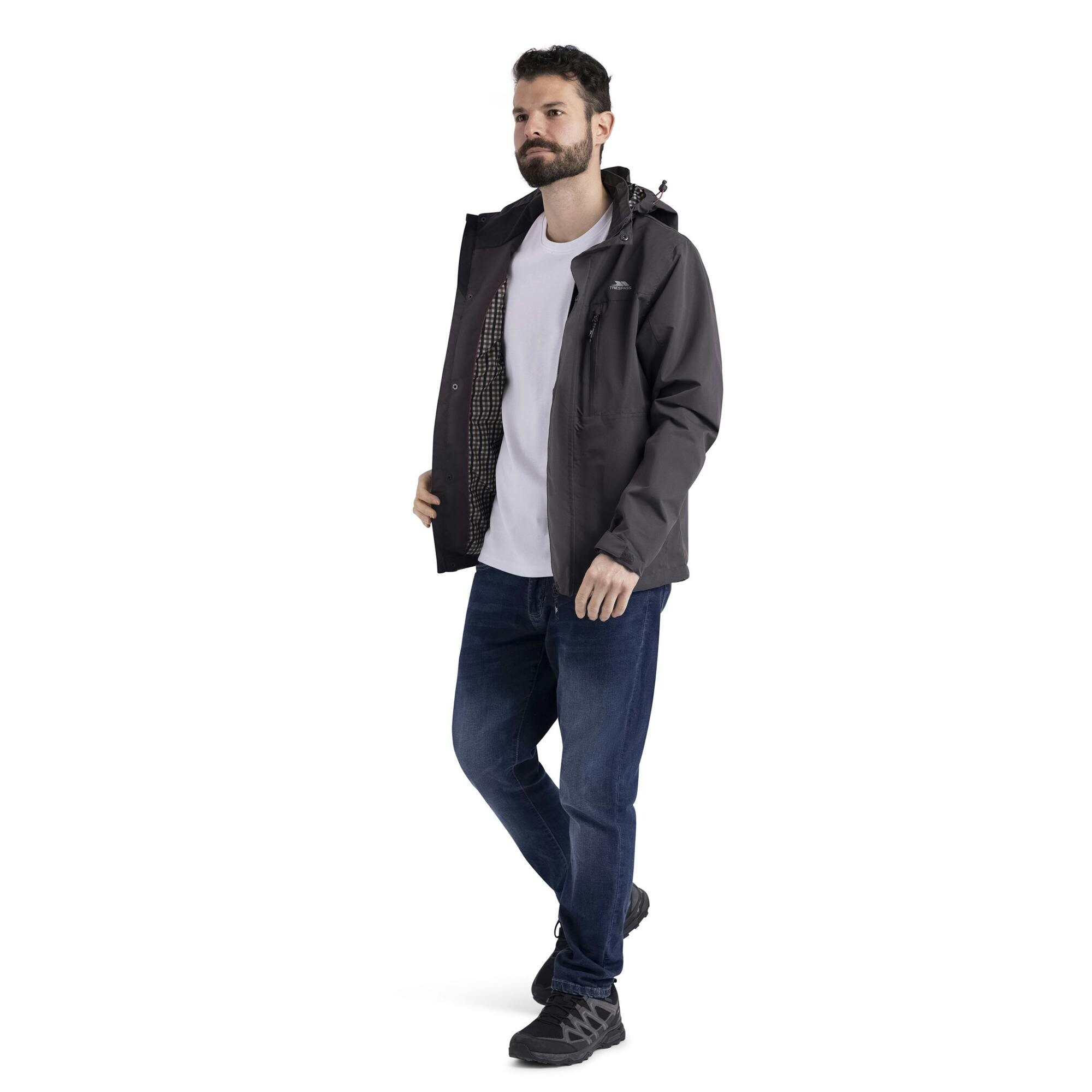 Trespass Men's Dark/Grey Fyfinn Padded Waterproof Jacket - M - 100% Polyester