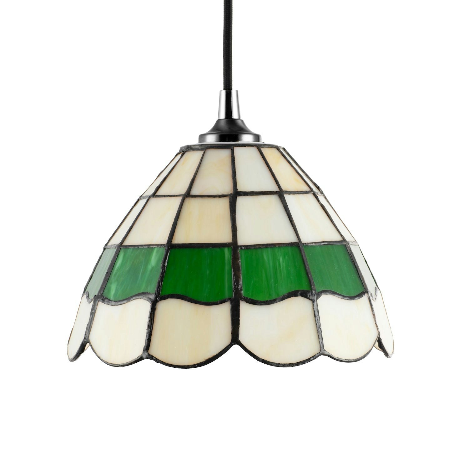 Rackhams Green/Amber Traditional And Stained Glass Tiffany Pendant Lighting Shade