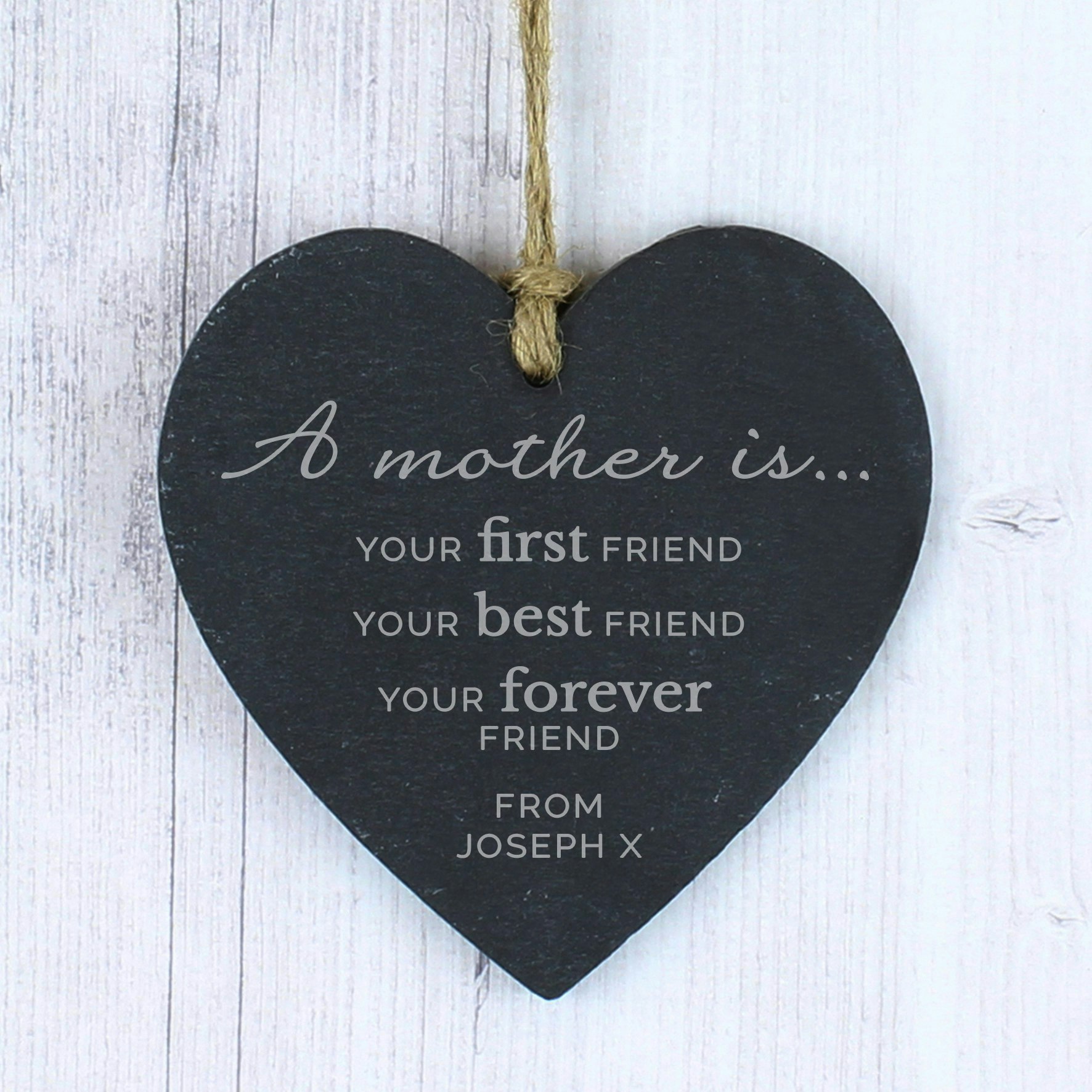 Personalised Memento Company Personalised 'A Mother Is' Slate Heart Decoration