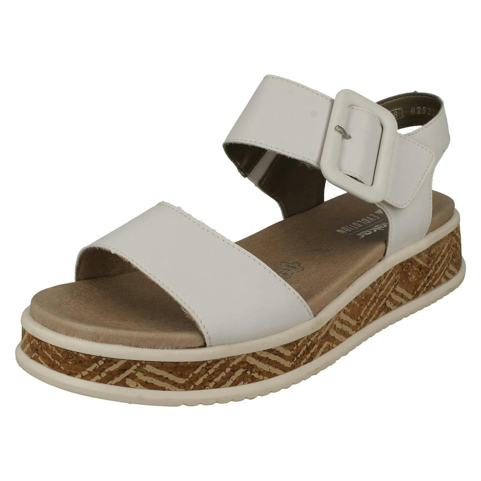 Rieker Women's White Evolution Adjustable Sandals W0800 - Uk 6