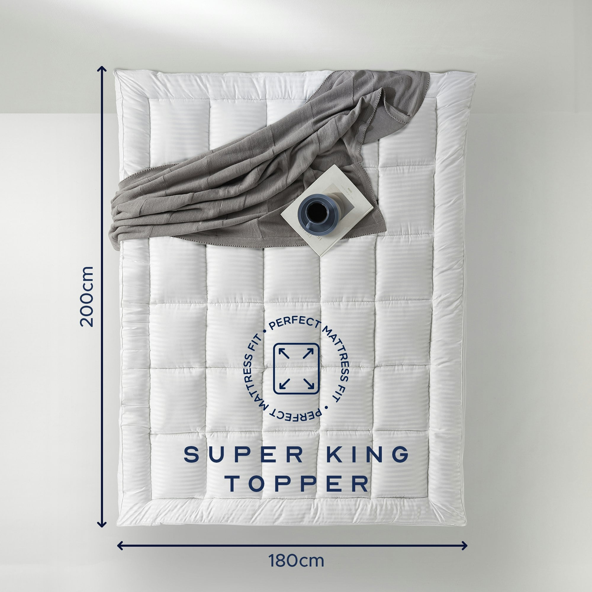 Rackhams Luxurious Hotel Extra Deep 10Cm Mattress Topper - Super King