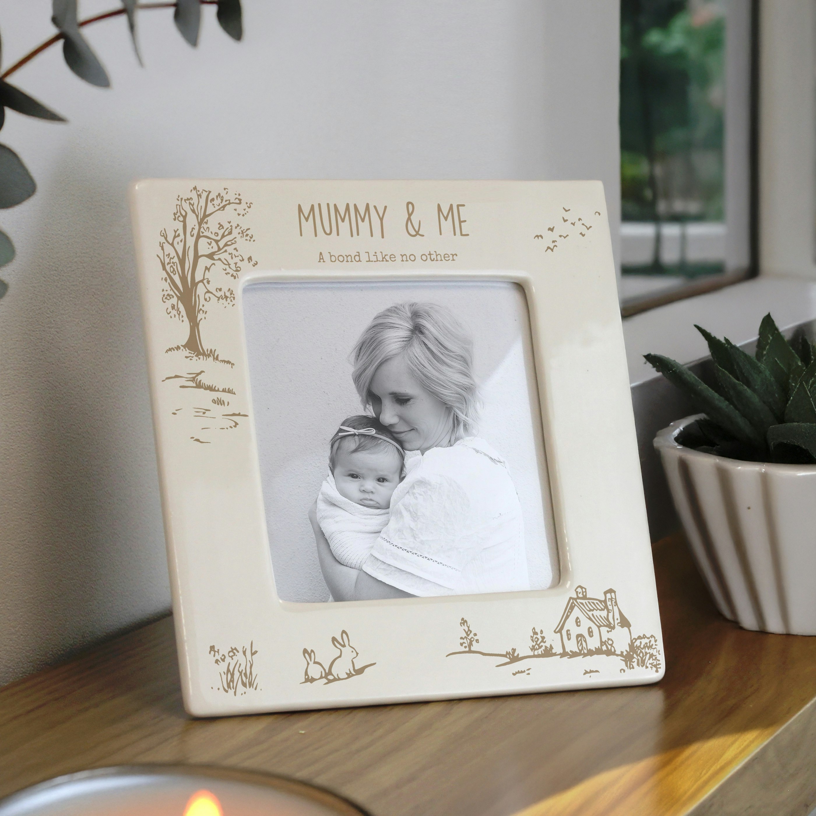 Rackhams Cream Personalised Cottagecore Ceramic 4X4 Frame - Ceramic - 4X4