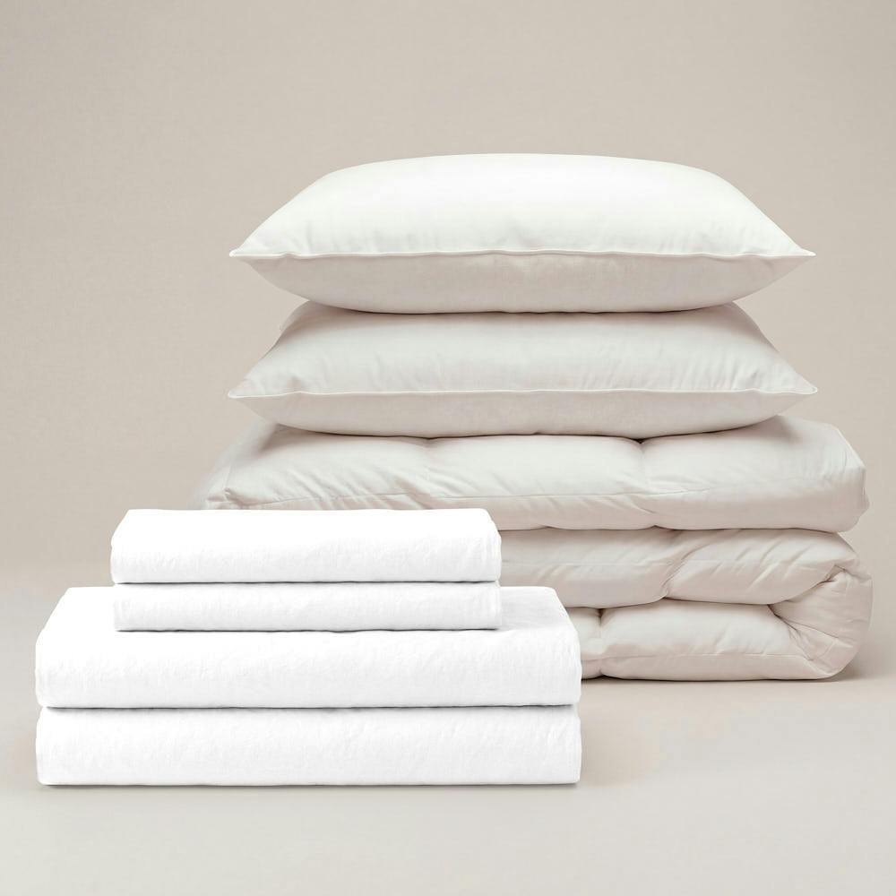 Bedable White Percale Move-In Bedding Set - King - King