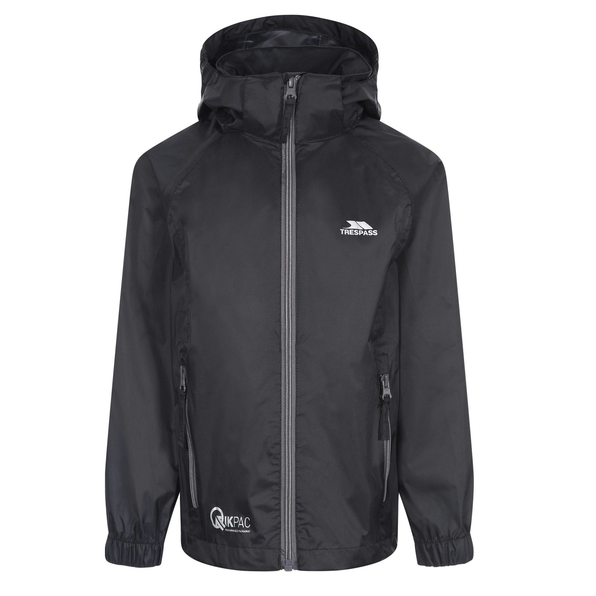 Trespass Childrens/Kids Qikpac X Unisex Packaway Jacket - Black/Carbon - Black/Carbon - 5/6 Years
