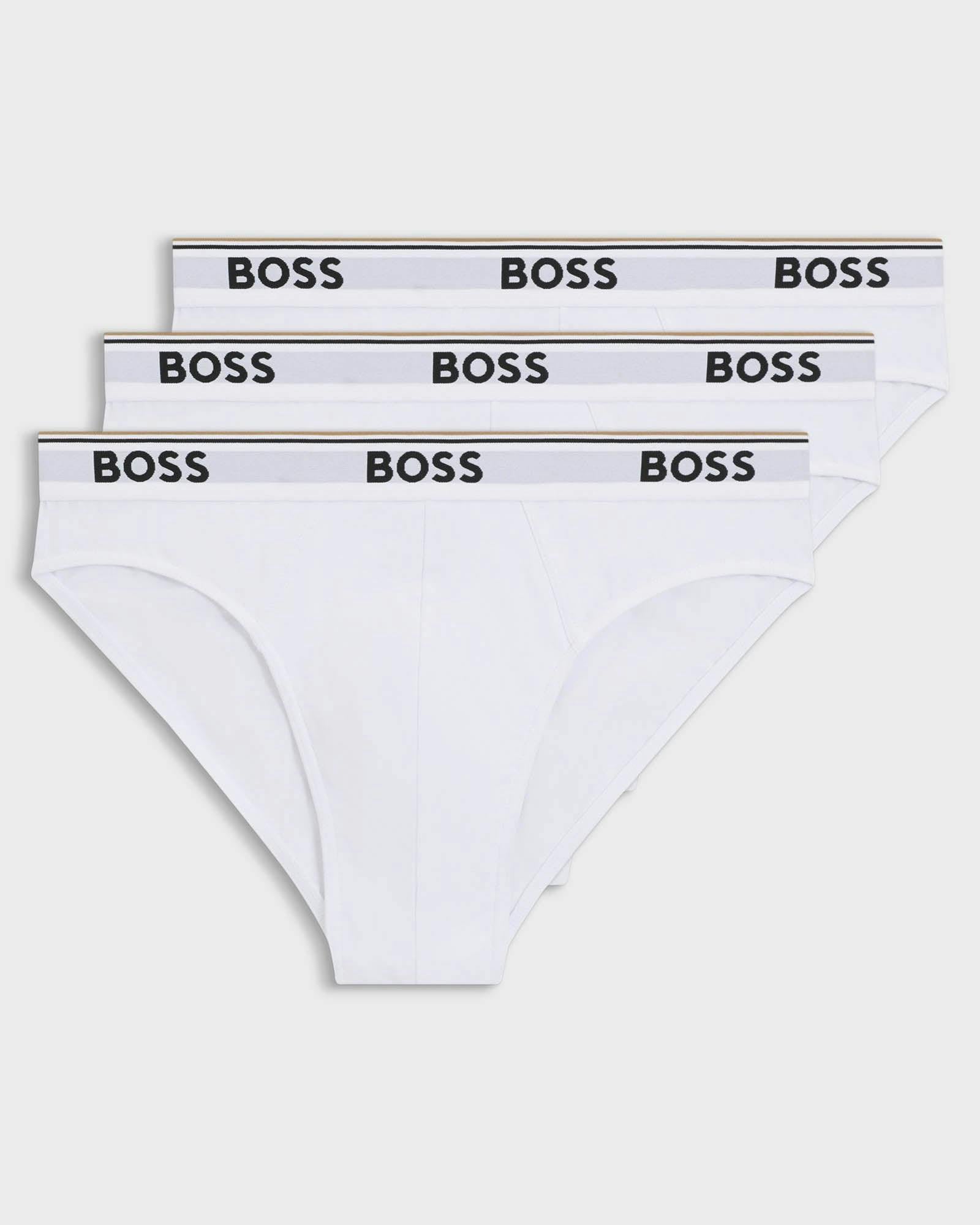 Boss Men's Orange/White 3 Pack Power Briefs - 100 - 100 - M