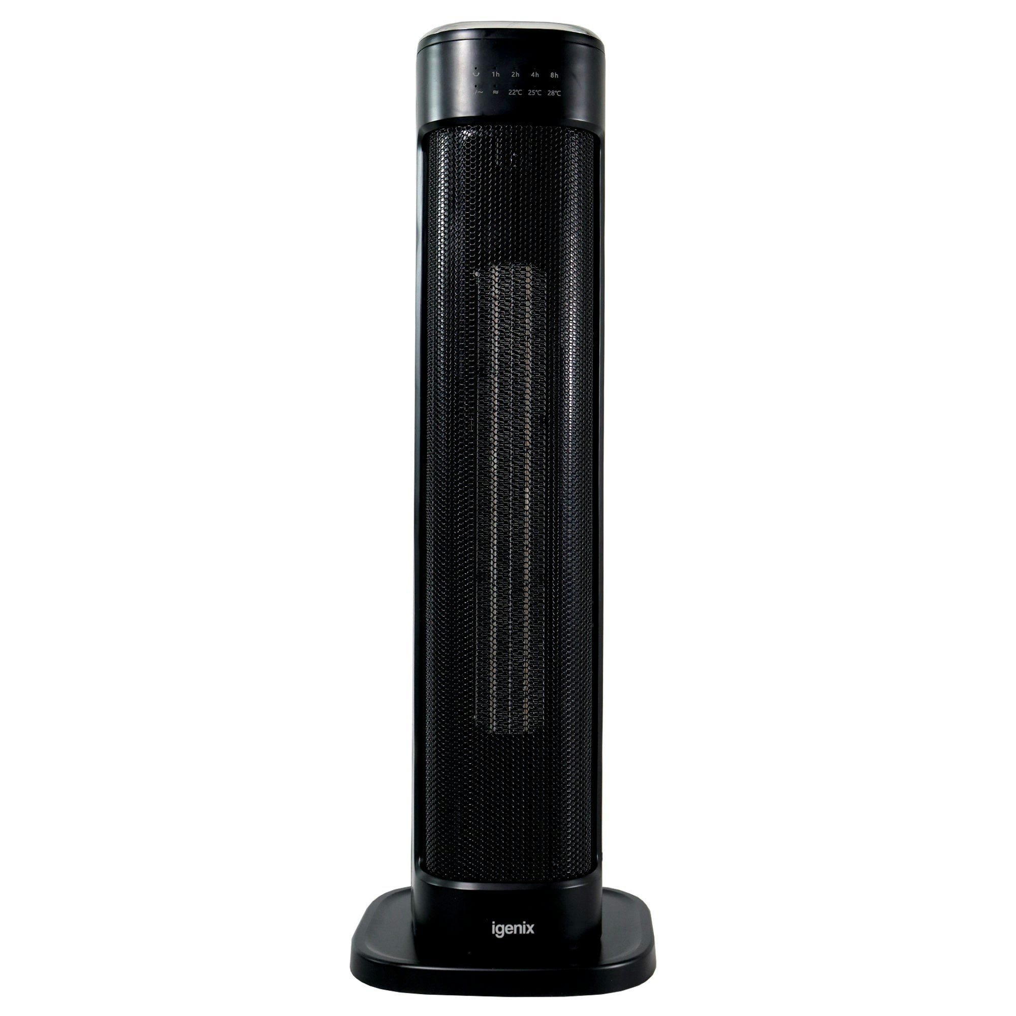Igenix Black Oscillating Tower Fan Heater With 3 Heat Settings,