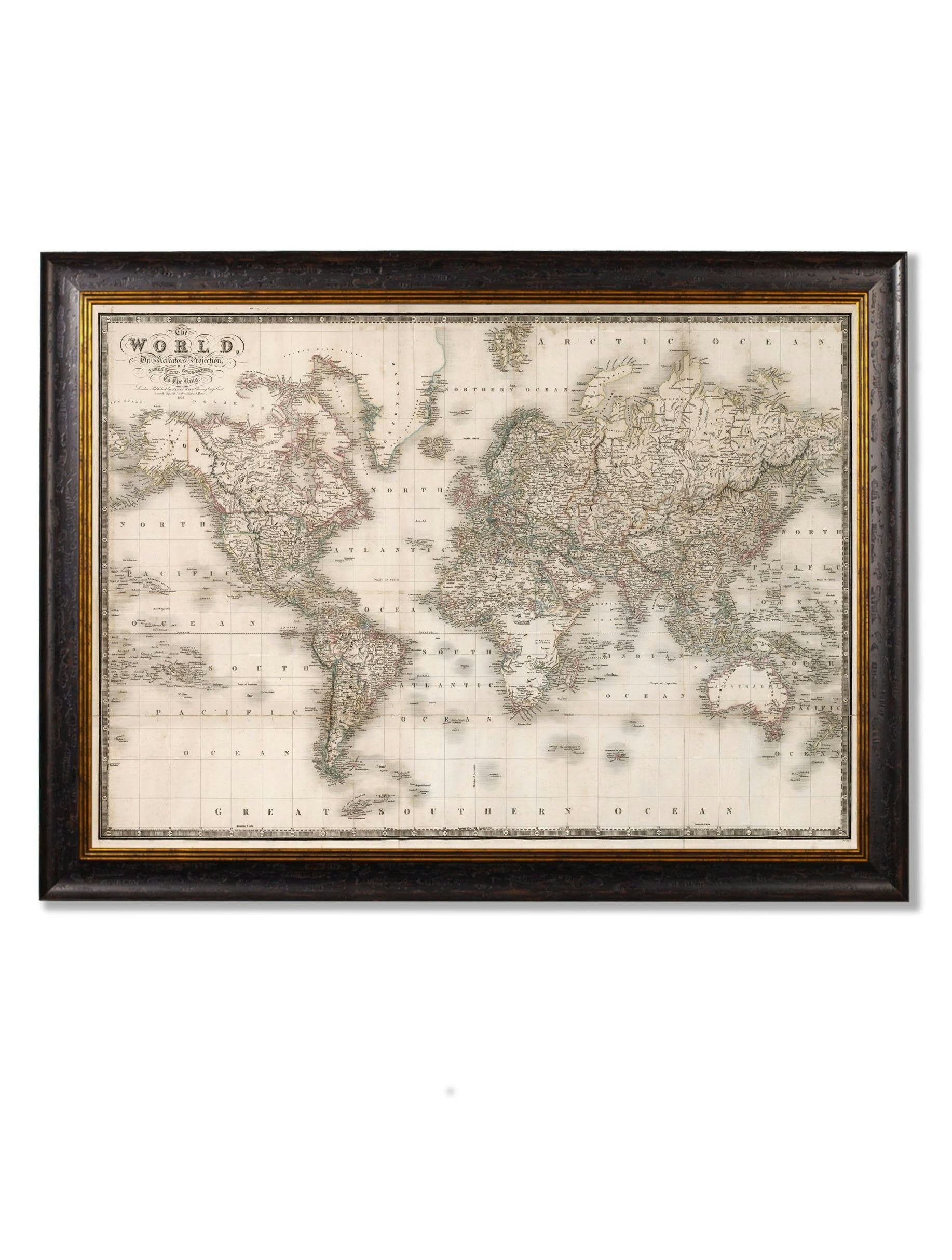 Rackhams C.1838 Map Of The World - 70 X 95Cm - Oxford
