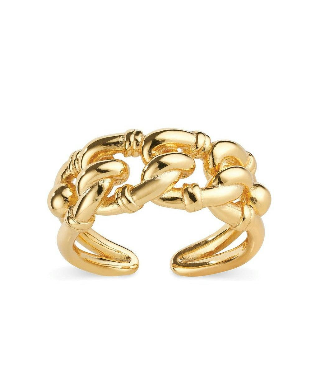 Elk & Bloom Gold Thick 18K Chain Link Ring - No Thank You