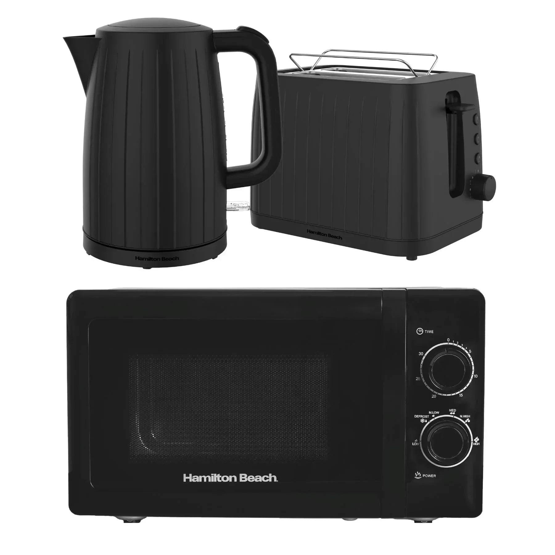 B&Q - Hamilton BeachKettleToaster & Microwave SetStealthBlack - Image 3