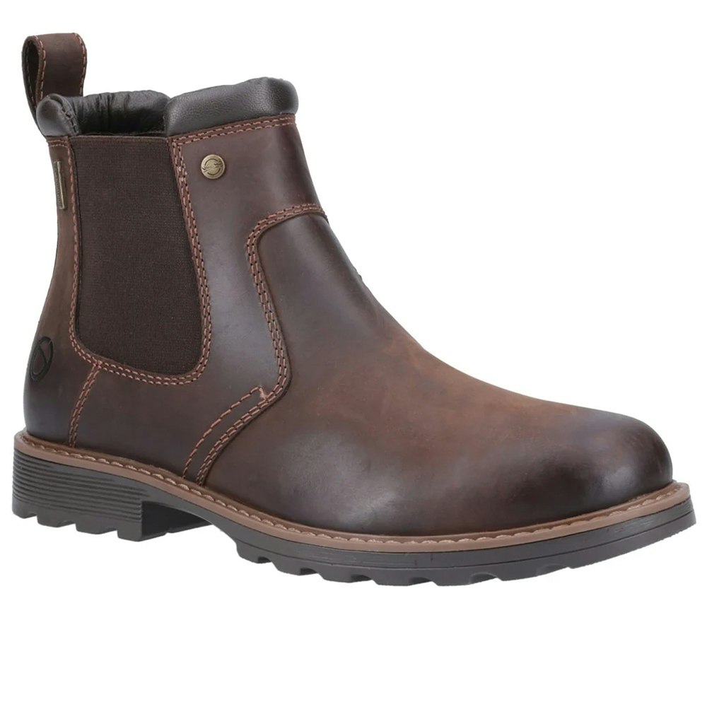 Cotswold Men's Brown Leafield Leather Chelsea Boots - Size 9 Uk
