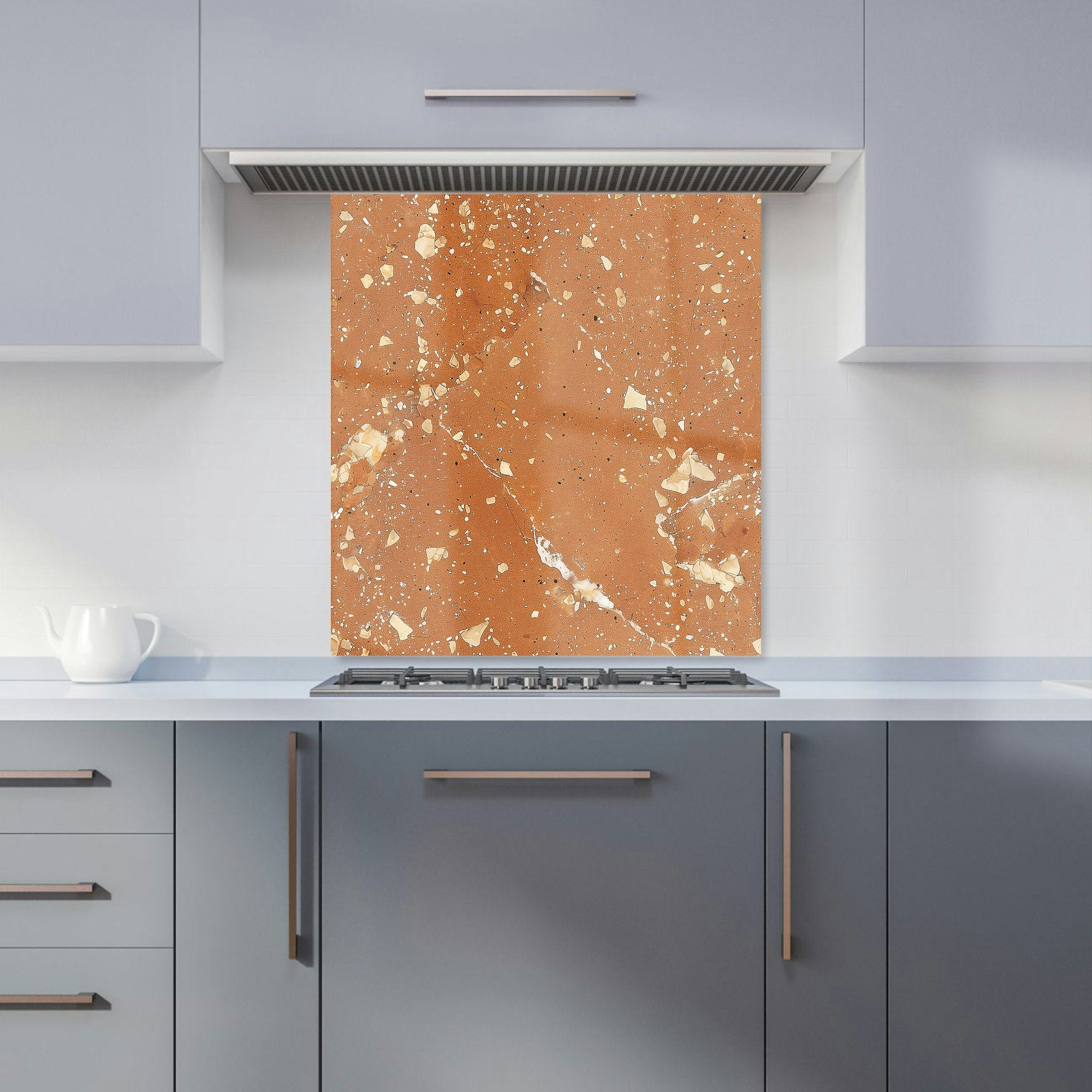 Warren Reed - Designer Pale Terracotta Quartz Effect Kitchen Splashback - W700mm X H750mm