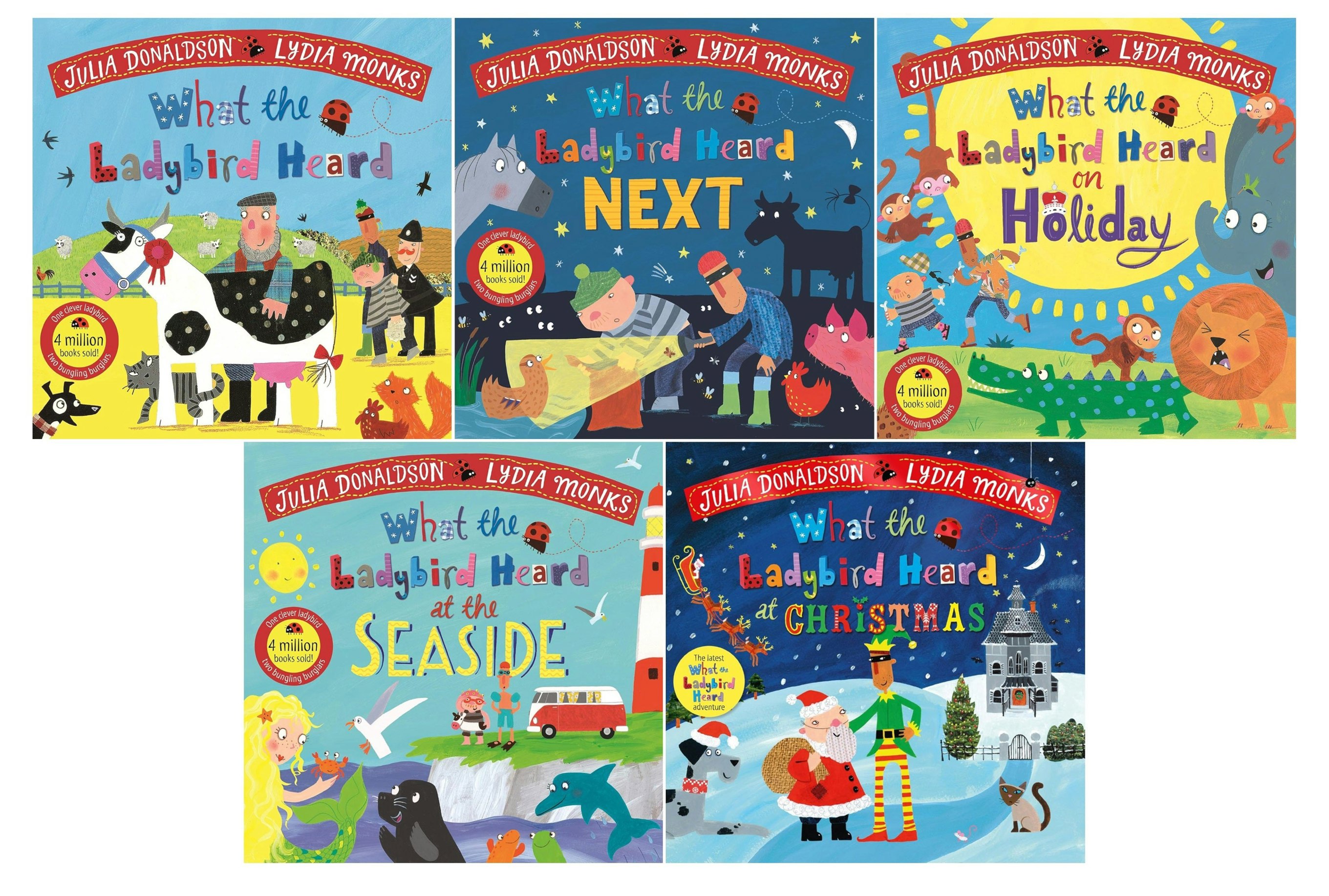 Macmillan Children's Books What The Ladybird Heard Series 5 Children's Books Collection Set By Julia Donaldson & Lydia Monks