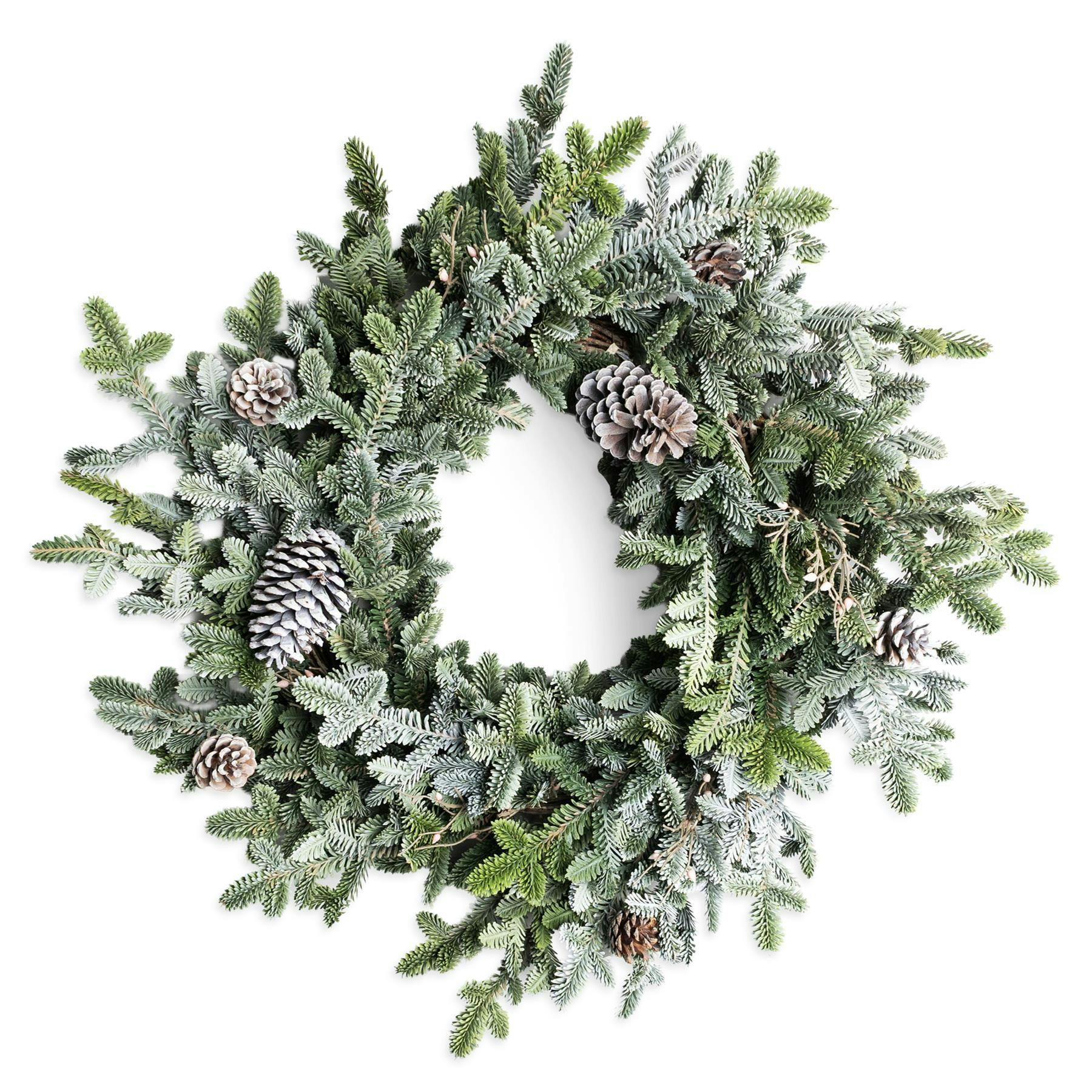 SHATCHI Cypress Pine Wreath 80cm PE Material Real-Touch Wreath with Pine Cones Fire-Resistant Bendable Wire Greenery Door Decor for Winter Seasonal Display Front Door Festive Accent - Image 3
