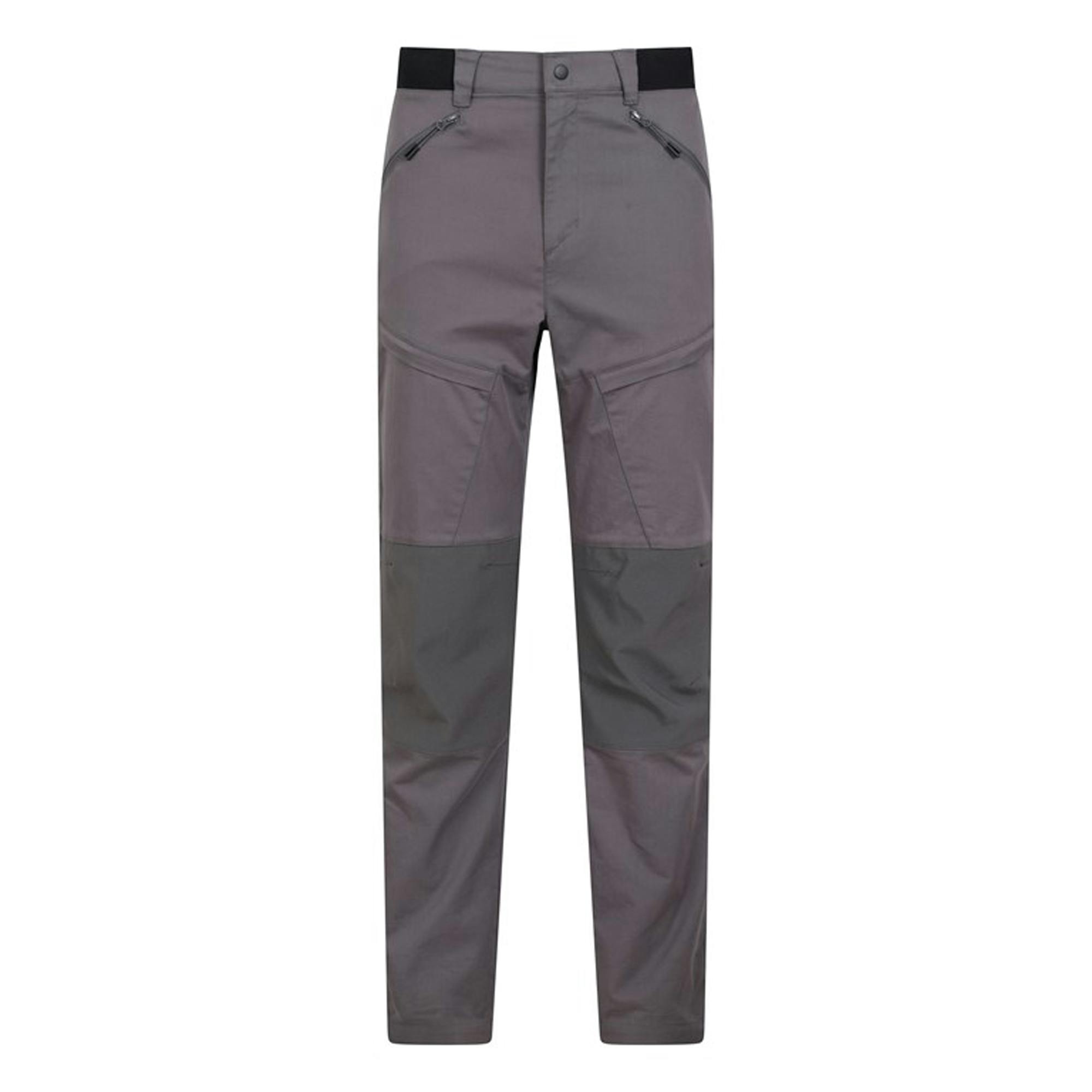 Mountain Warehouse Men's Grey Jungle Hiking Trousers - 36R - 70% Cotton/20% Elastane/10% Polyester