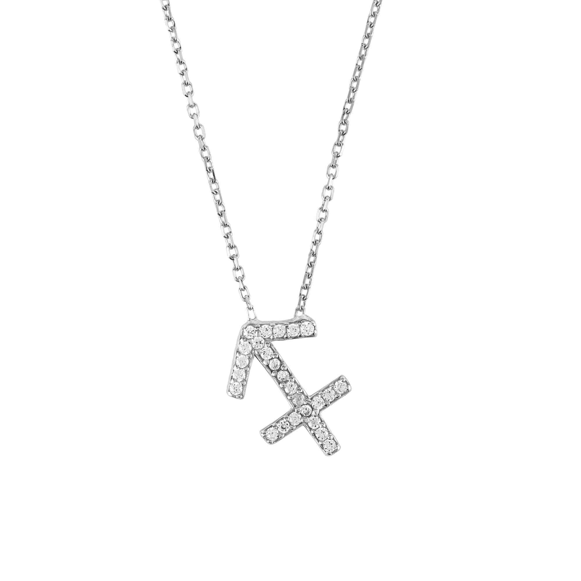 Latelita Silver Zodiac Star Sign Pendant Necklace Sagittarius