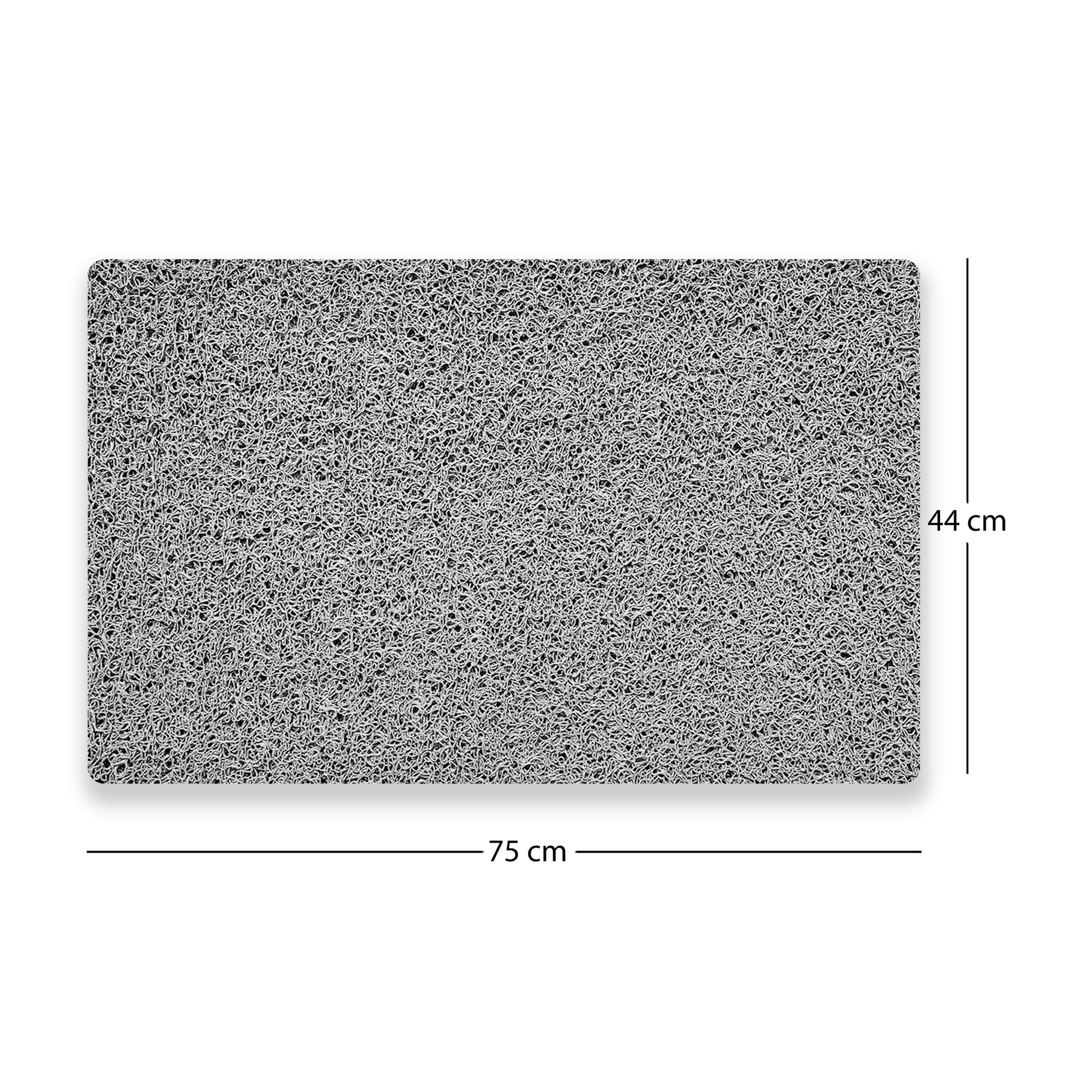 Rackhams Grey Spaghetti Anti Slip Shower/Bath Mat - Rectangular 75X44cm