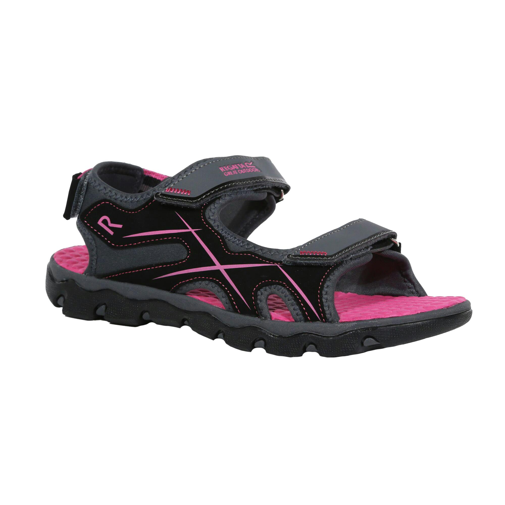 Regatta Childrens/Kids Kota Drift Sandals - Granite/Cabaret - 12 Child Uk - Granite/Cabaret - 85% Polyurethane/15% Polyester