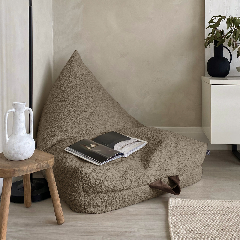 Rackhams Indoor Large Bean Bag Lounger - Snug Humbug For Adults - Mushroom