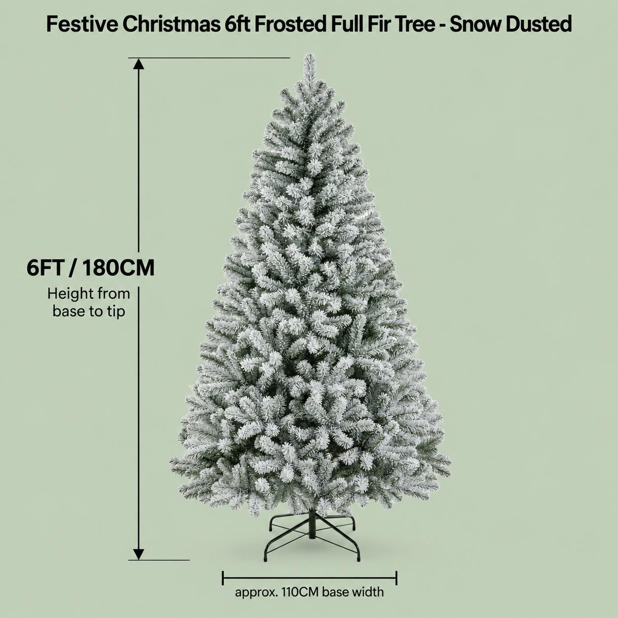 Rackhams White Festive Christmas 6Ft Frosted Full Fir Tree