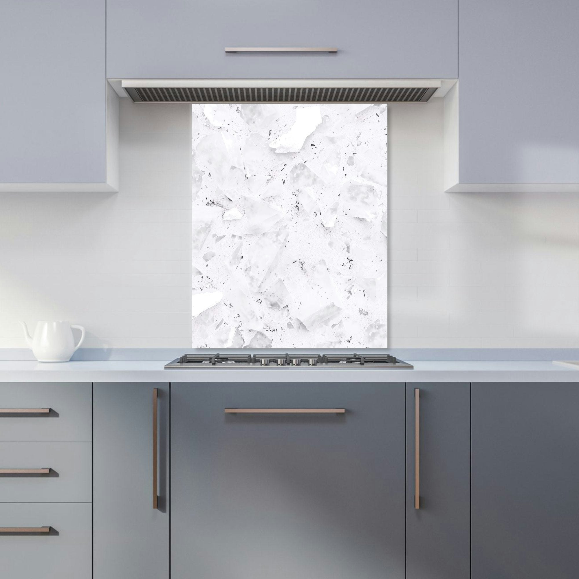 Warren Reed White - Designer Ice Quartz Effect Kitchen Splashback - W600mm X H750mm