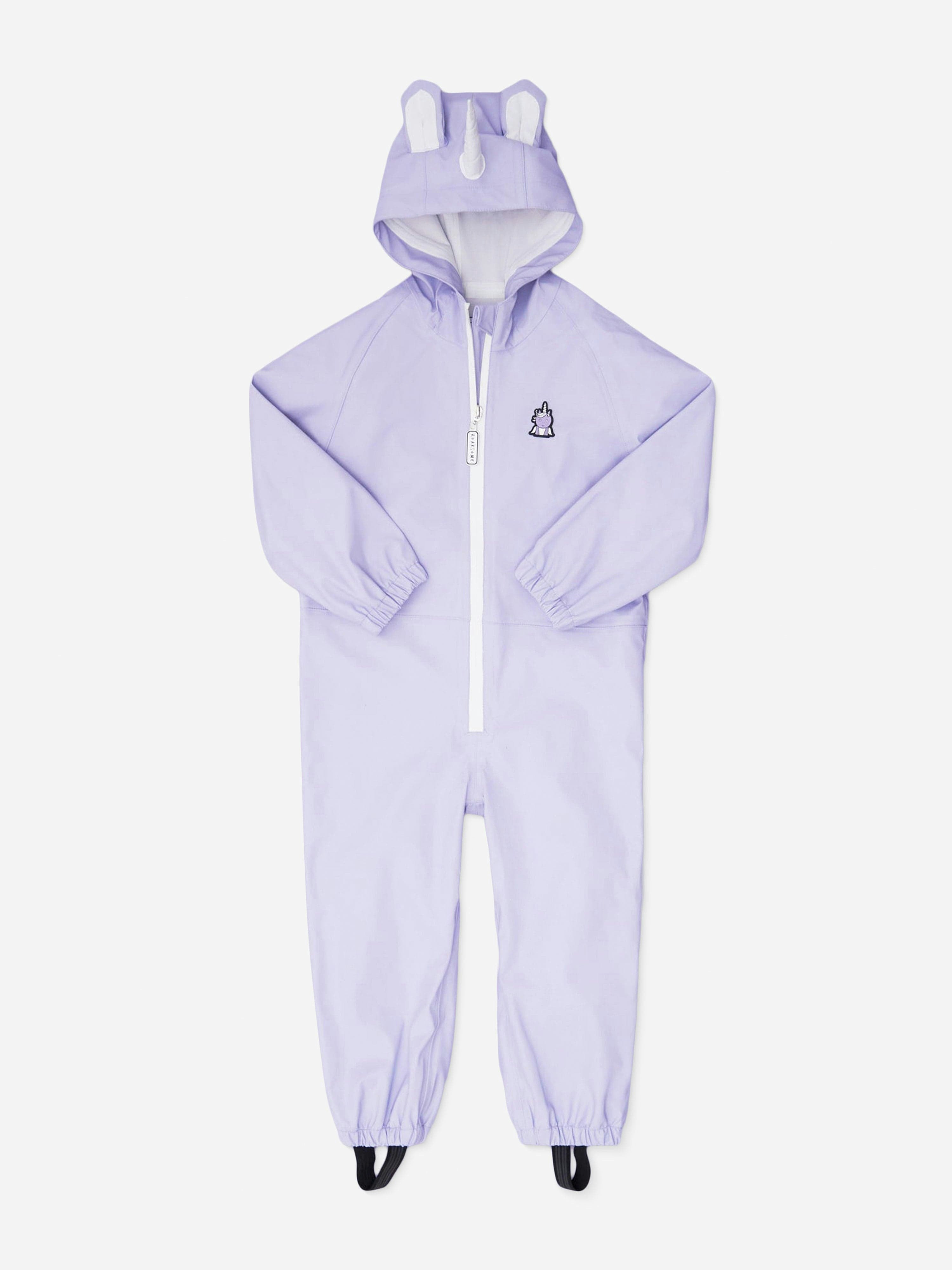 Roarsome Girls Purple Sparkle The Unicorn Puddlesuit In - 1 - 2 Yrs