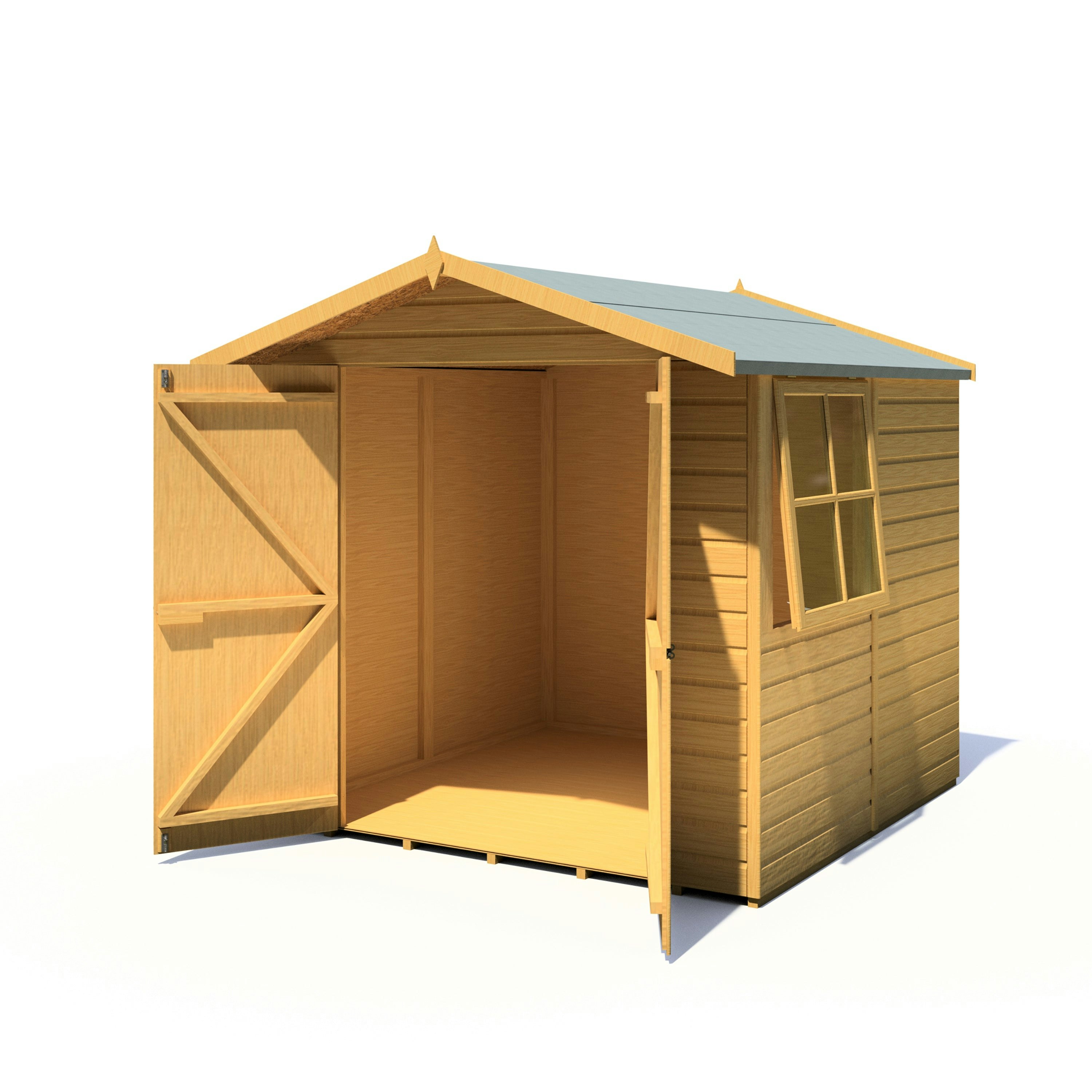 Rackhams Light/Green Alderney 7X7 12Mm Interlock Clad Wooden Shed