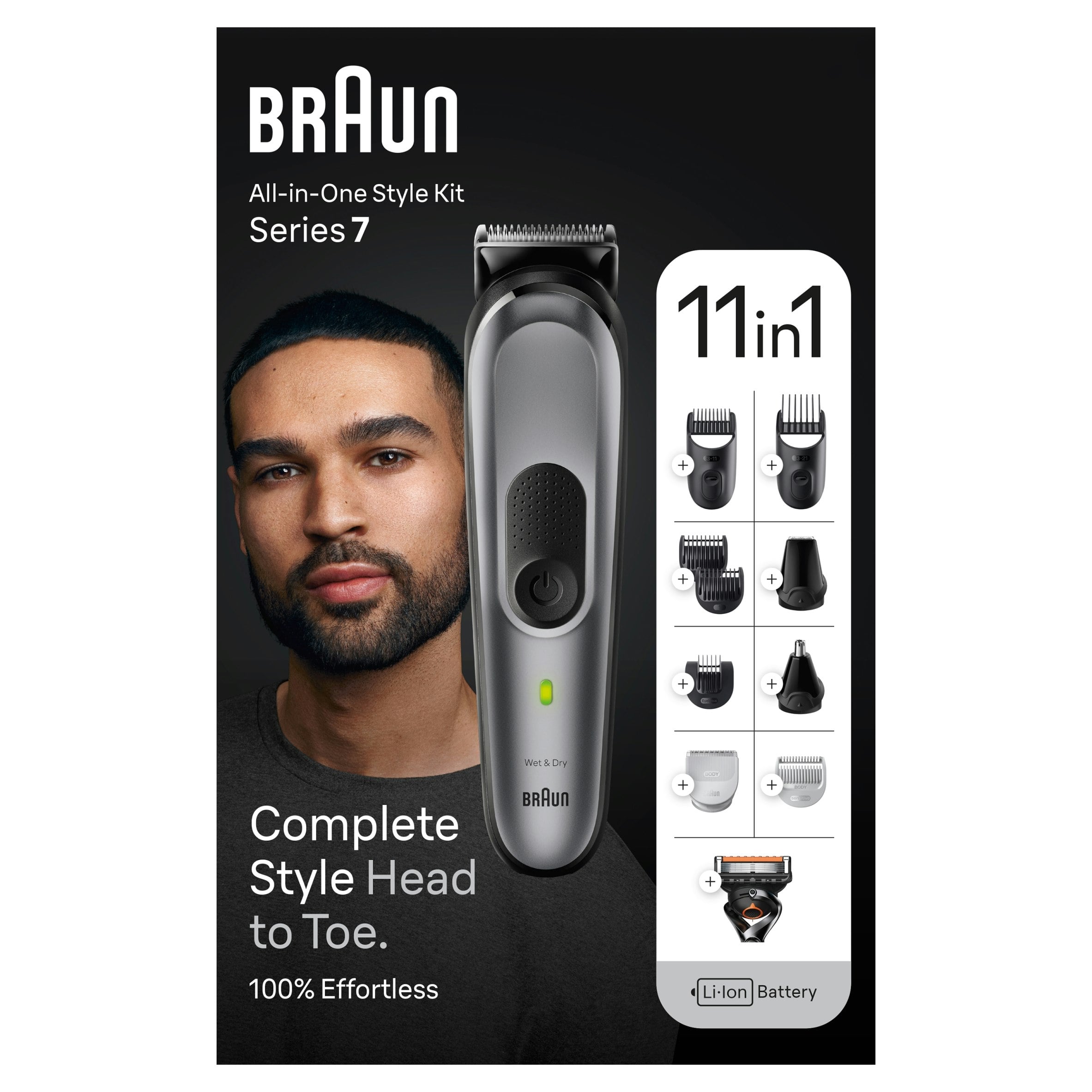 Braun All-In-One Style Kit Series 7 Mgk7440, 11-In-1 Kit For Beard, Hair, Manscaping & More