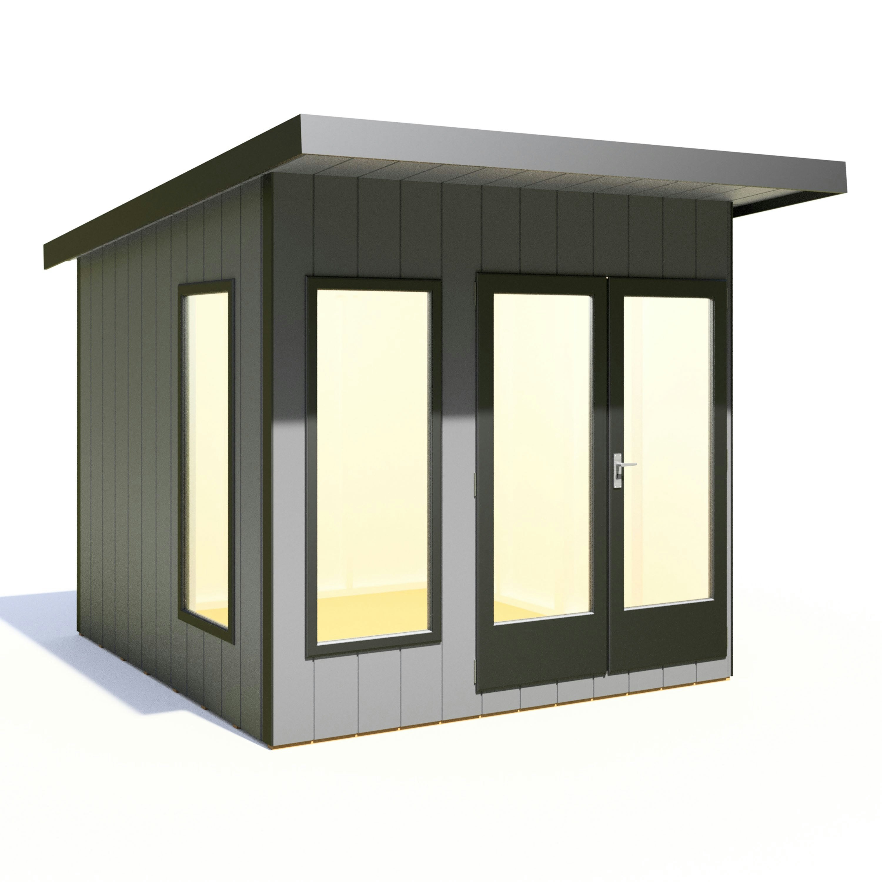 Rackhams 8X8 Insulated Garden Studio Office Pent Roof