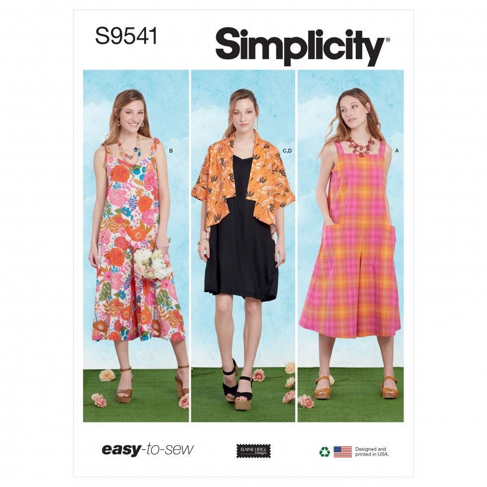 Simplicity Women's Sewing Pattern 9541, Jumpsuits, Dresses, Jackets For K5 (8-10-12-14-16) - Easy - K5 (8-10-12-14-16)