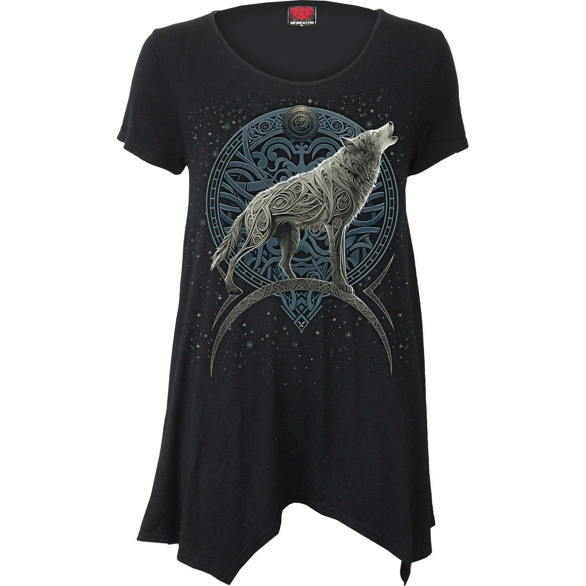 Spiral Celtic Wolf - Smock - Tunic Casual Top - S - Digital - Digital