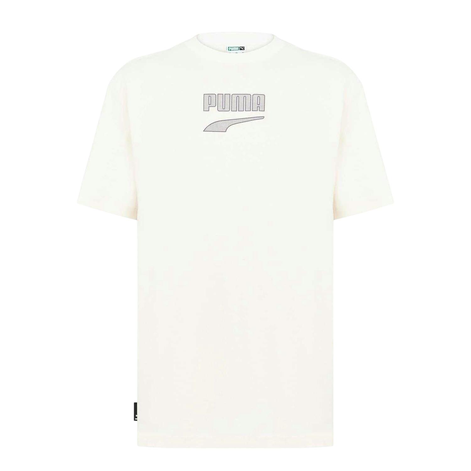 Puma Men's Cream Downtown Oversized T-Shirt - S - 100% Mixed