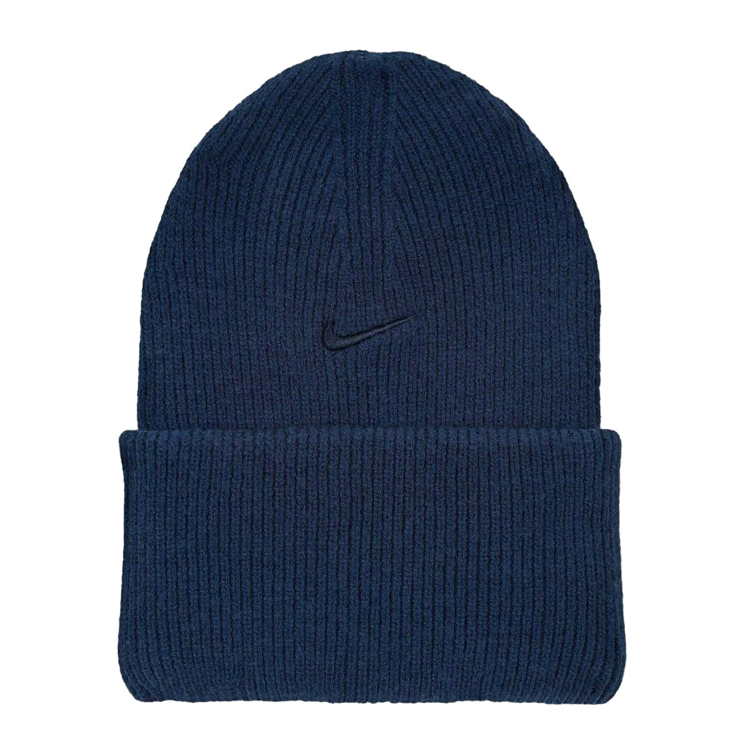 Nike Plain Turned Up Cuff Beanie - Midnight Navy - One Size - Midnight Navy