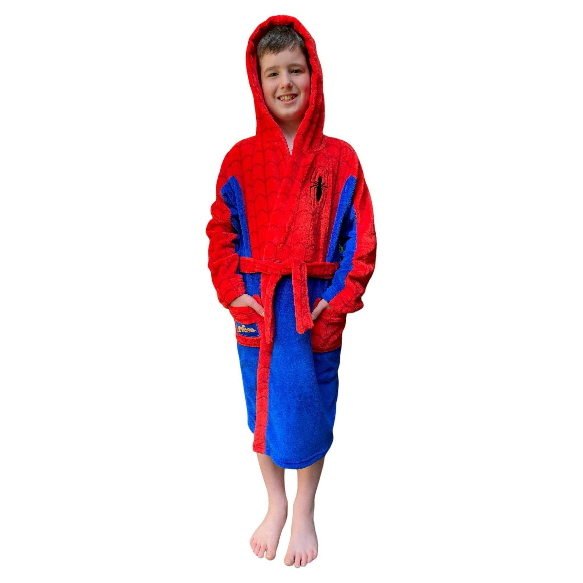 Spider-Man Boys Red/Blue Spider Man Dressing Gown For Kids - 7-9 Years