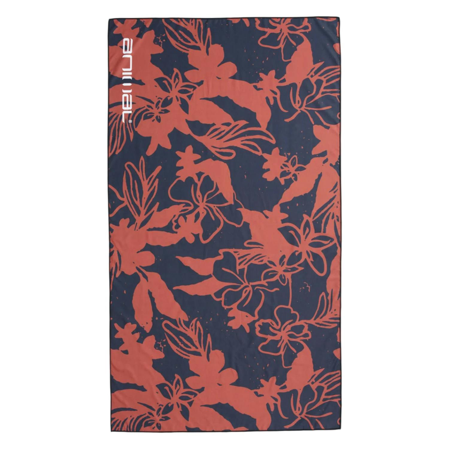 Rackhams Orange/Black Floral Travel Microfibre Towel - One Size - 100% Mixed