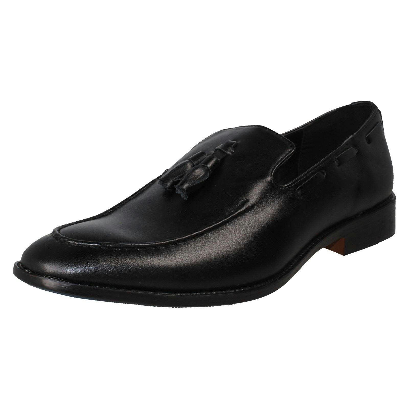 Thomas Blunt Men's Black Tassel Loafer Slip On Shoes A1129 - Uk 11