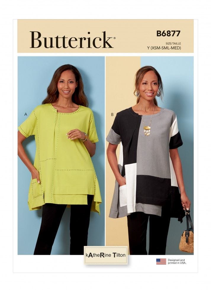 Butterick Women's Sewing Pattern 6877, Tops For Y (Xs-S-M) - Intermediate - Y (Xs-S-M)