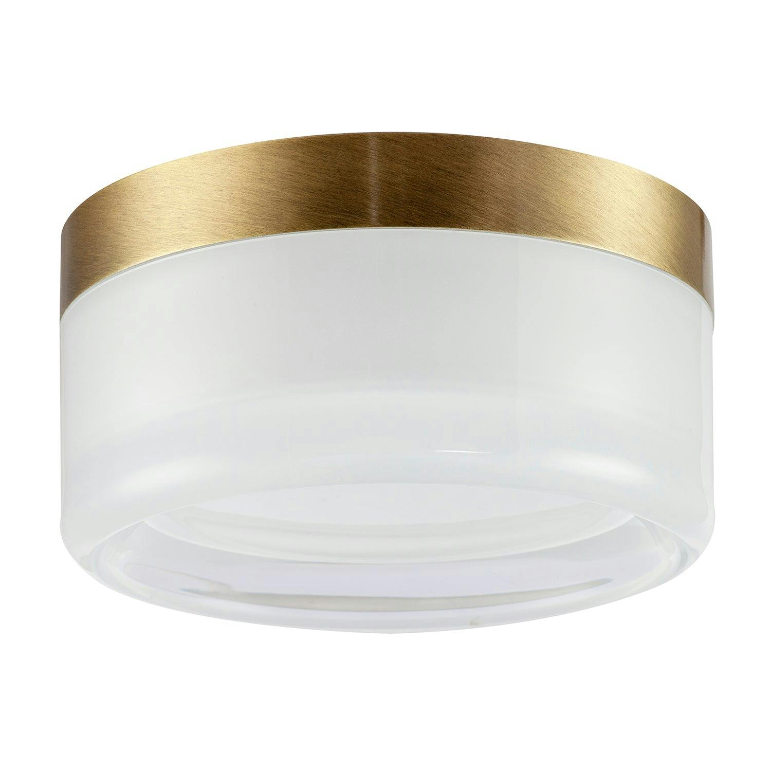 Rackhams Light Designer Antique Brass Led Bathroom Ceiling With Opal Glass