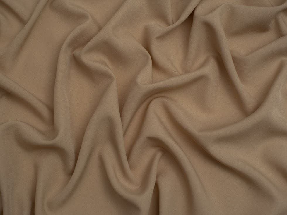 Minerva Core Range Beige Minerva Soft Touch Crepe Fabric - Plain Design Dressmaking Fabric, 110 Cm / 44" Wide - Per Metre - Dusky
