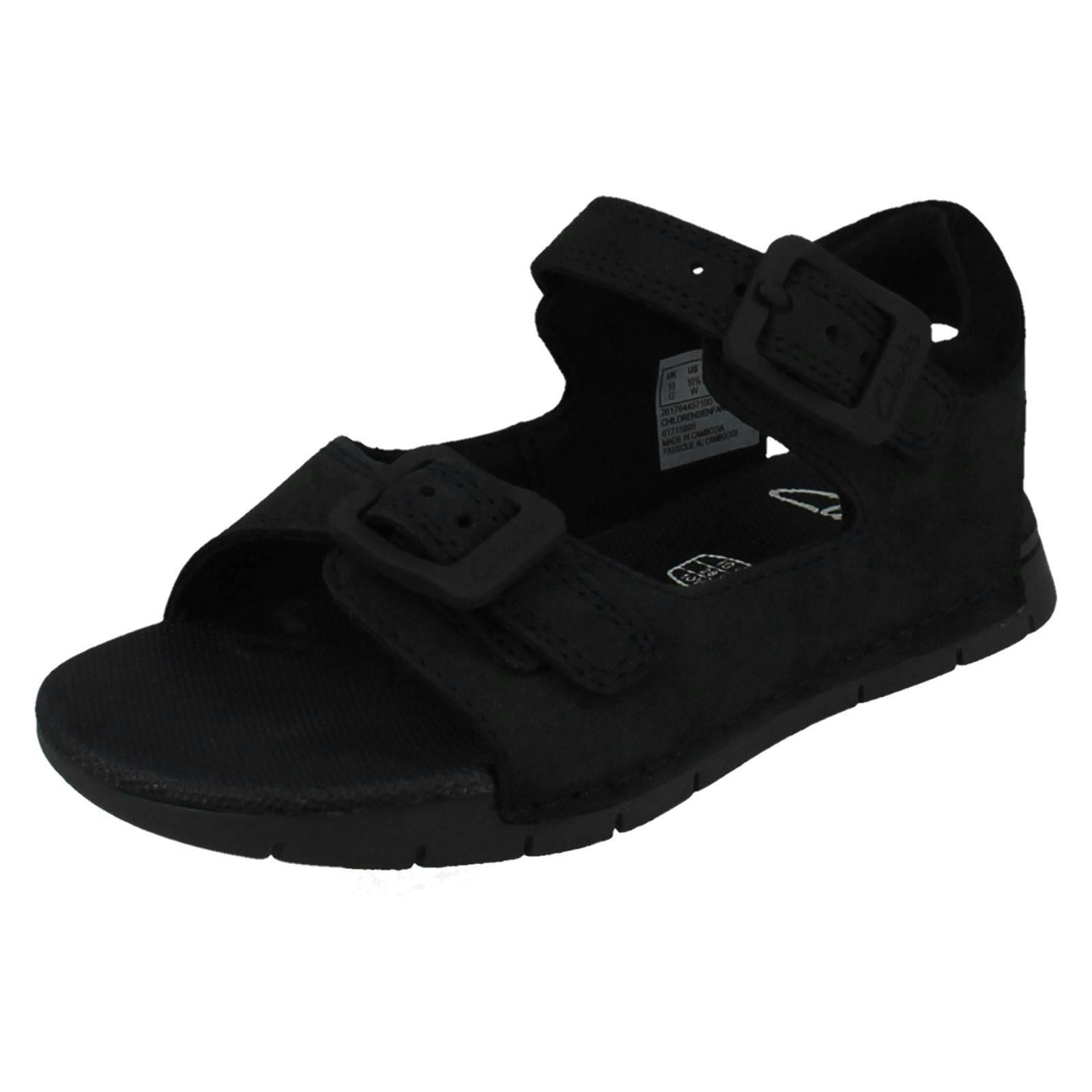 Clarks Kids Double Buckle Sandals Baha Beach K - Navy - Uk 12 Child