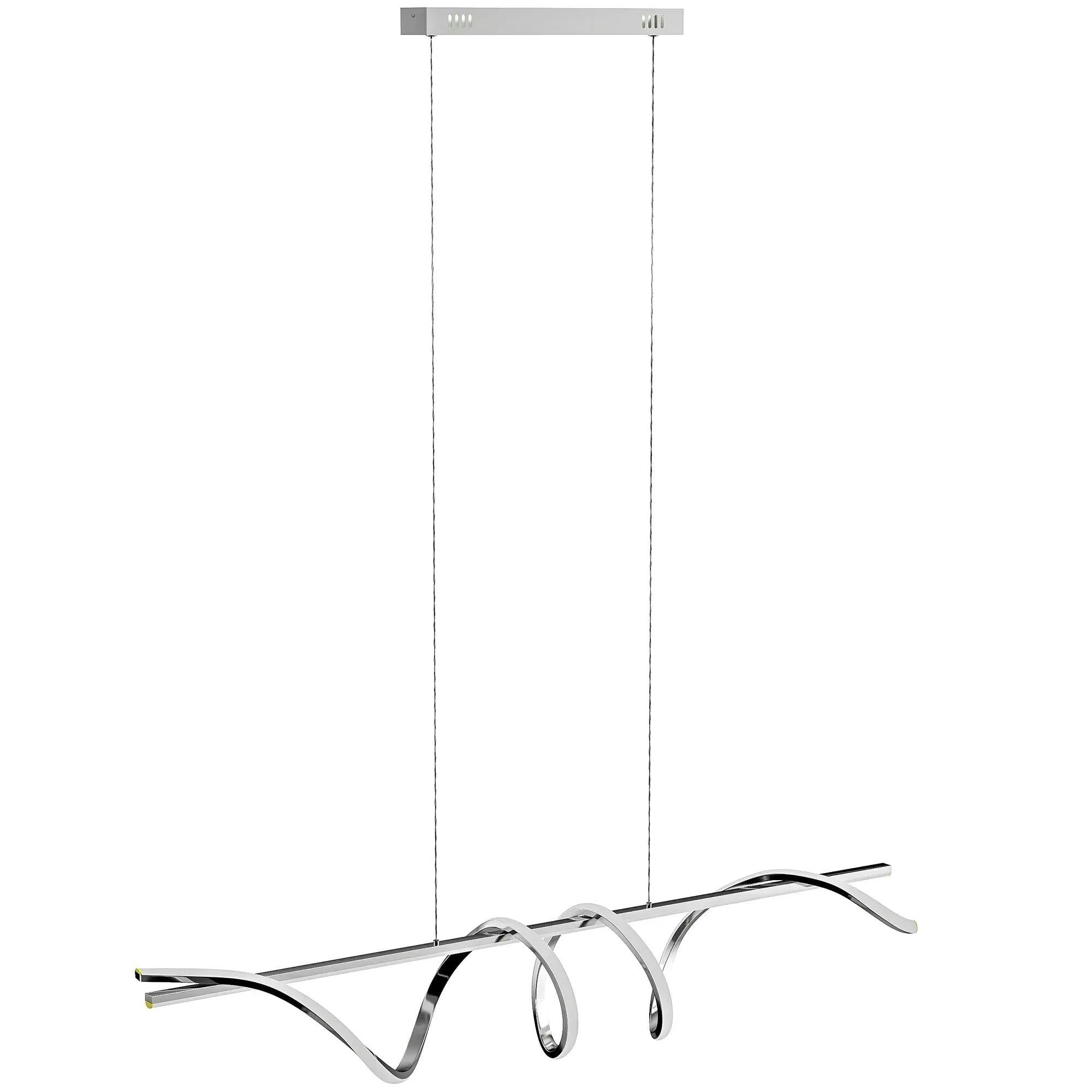 HOMCOM Pendant Light - Silver - 120cm Spiral - Integrated LED - 3 Colour Temperatures - Image 6