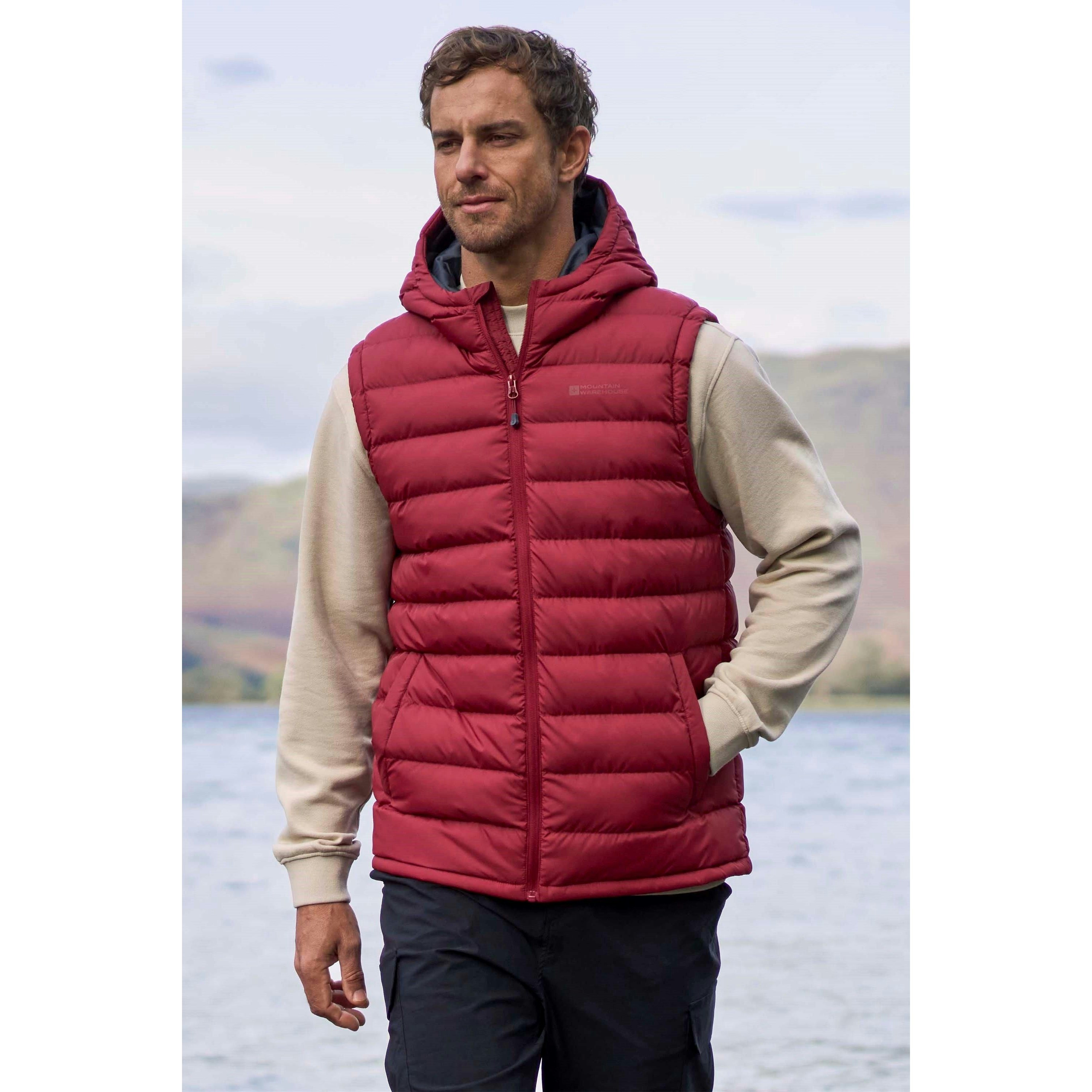 Mountain Warehouse Men's Red Seasons Hooded Padded Gilet - Medium