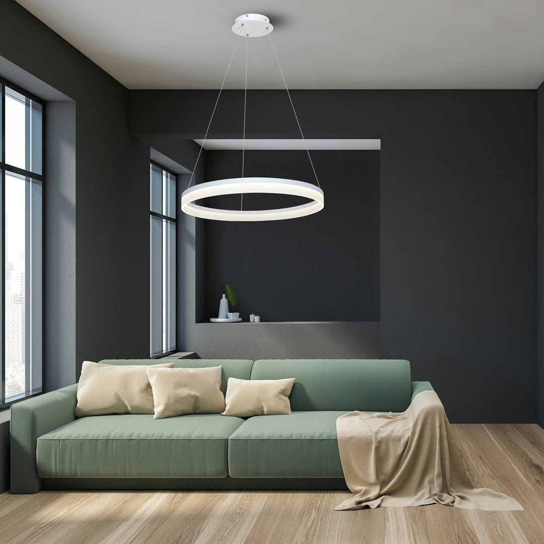 B&Q -  Ring 60Cm Led Designer Pendant Lamp A Stunning Centrepiece Formed From A Hypnotic White Circular 36W(175W) Led Hoop - Image 3