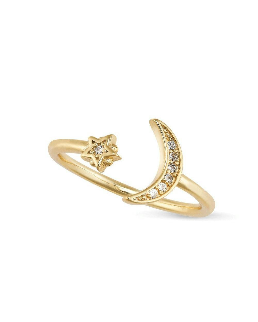 Elk & Bloom Gold 14K Moon And Star Ring - No Thank You