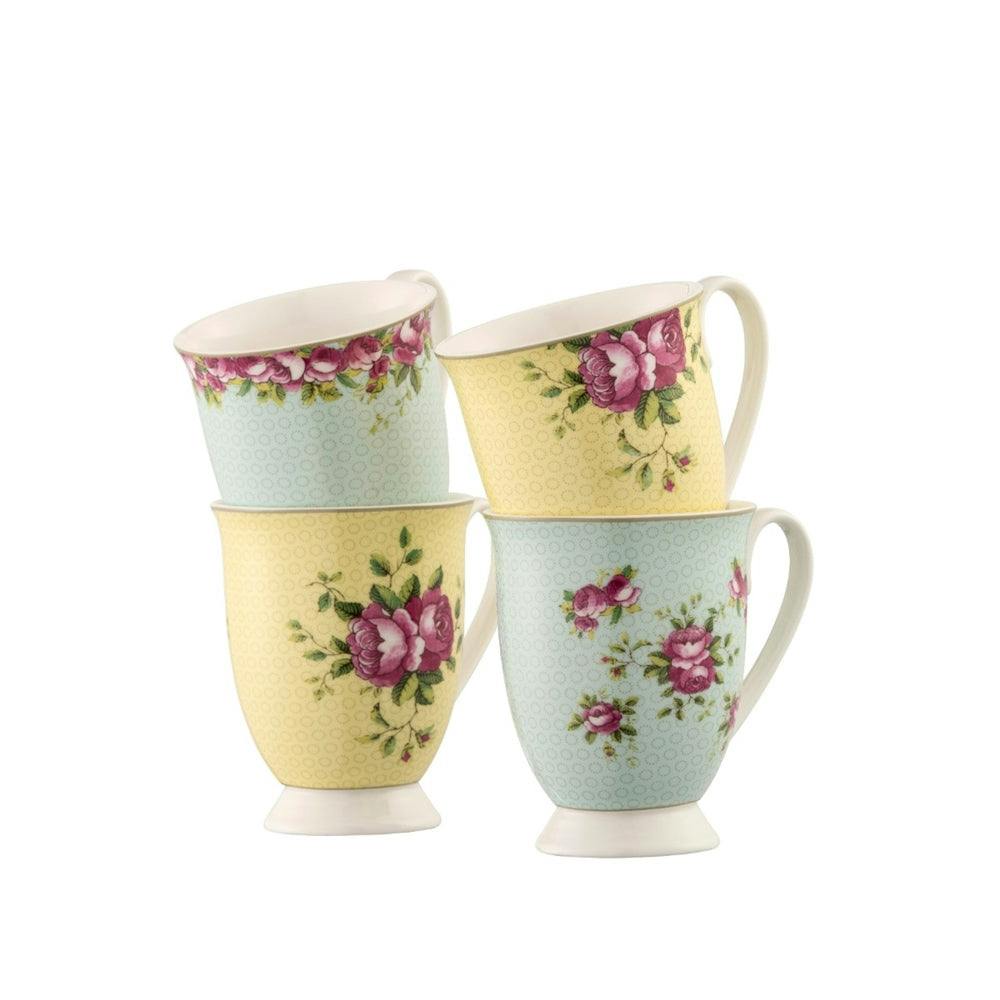 Rackhams Aynsley Archive Rose Footed Mug Set