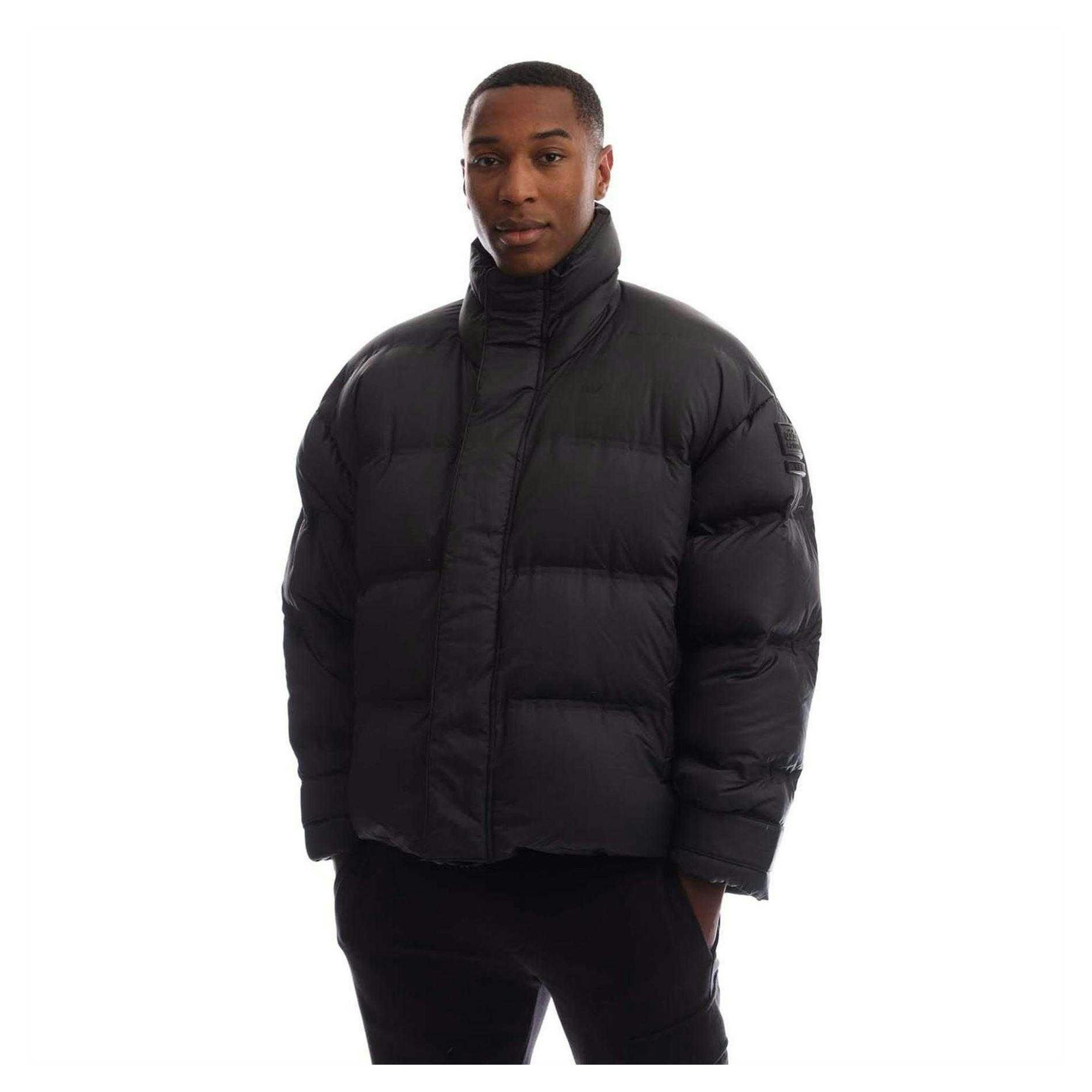 Adidas Unisex Black Adult Recycled Polyester Oversized Puffer Jacket - S - 100% Mixed